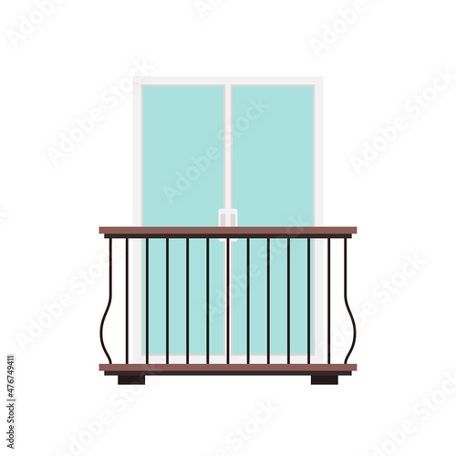 Balcony vector. free space for text. wallpaper. Door vector.