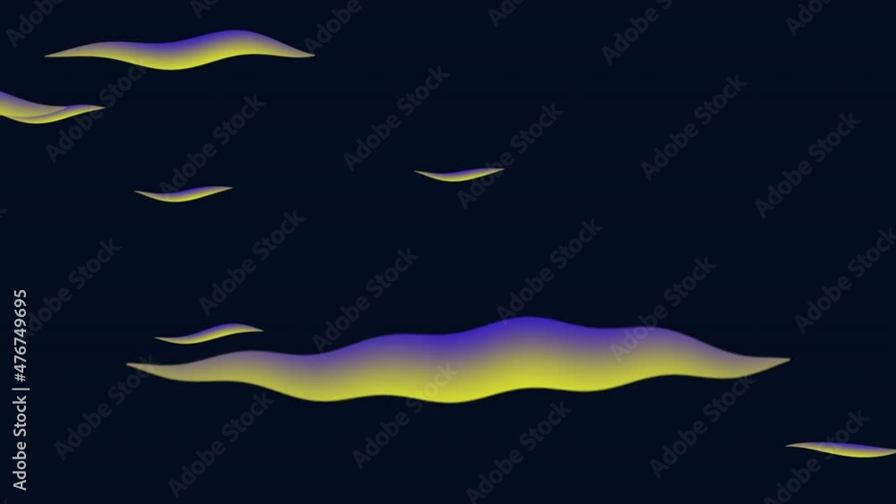 Sunset landscape with gold and blue clouds in night, motion abstract cartoon and kids style background Sunset landscape with gold and blue clouds in night, motion abstract cartoon and kids style background
