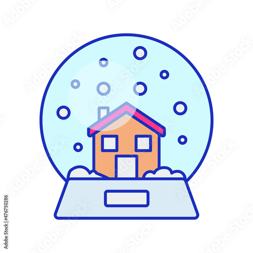 Snow globe home Vector icon which is suitable for commercial work and easily modify or edit it