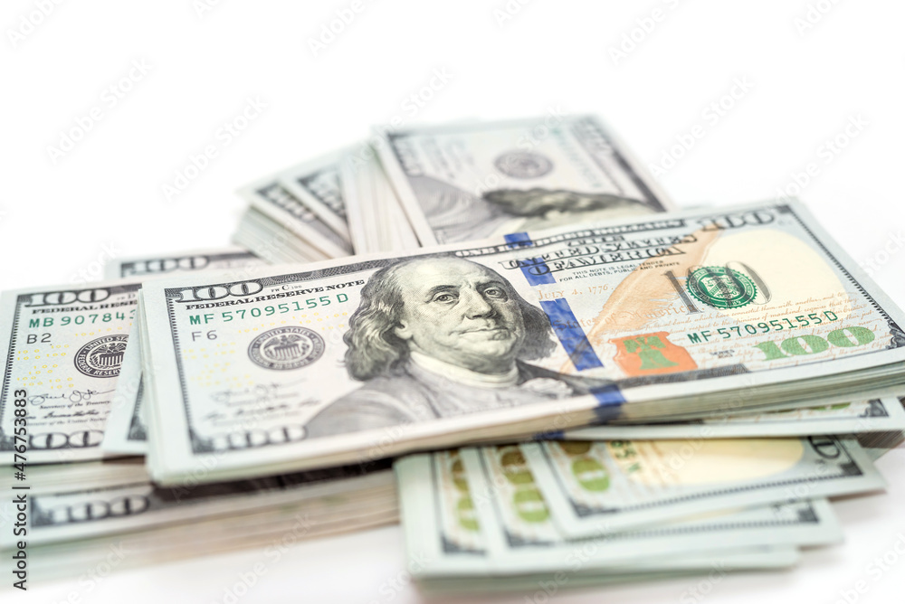 Dollar bills background. Financial concept. Many dollars on white Dollar bills background. Financial concept. Many dollars on white