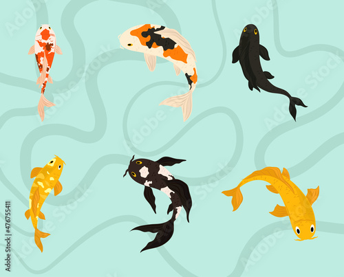 icons koi fishes