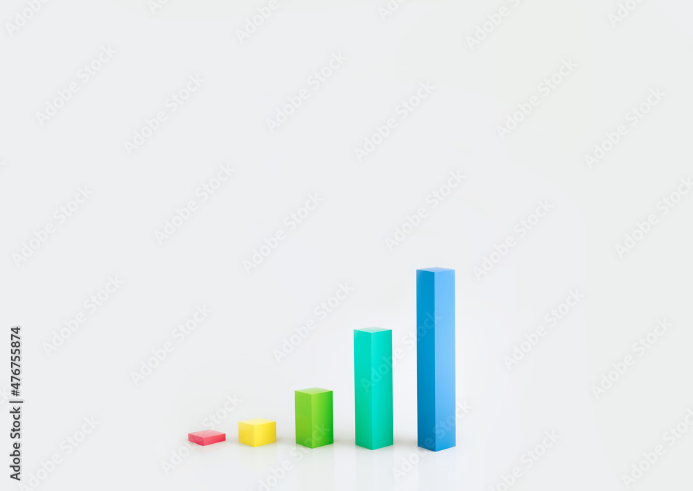 3d render business graph over grey background, rainbow business infographic 3d render business graph over grey background, rainbow business infographic