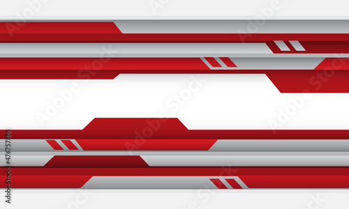 Abstract red white cyber geometric design modern technology futuristic background vector