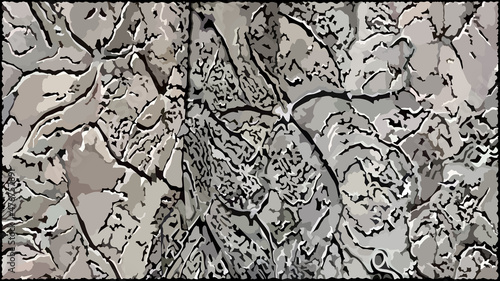 abstract pattern of potholes on gray stone surface