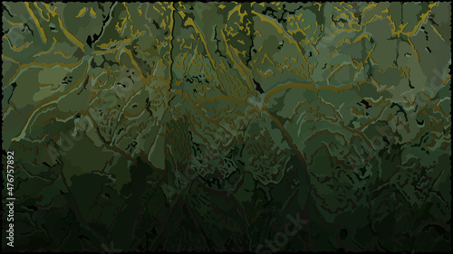 abstract pattern of potholes on green stone surface