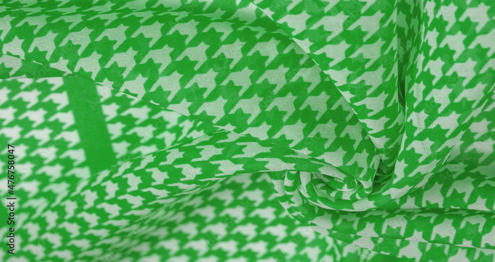 Texture, background, pattern, silk fabric, the brightness of green color on a white background. Pattern on the fabric ala famous French fashion designer. projects will fulfill your desires you are kno - obrazy, fototapety, plakaty 