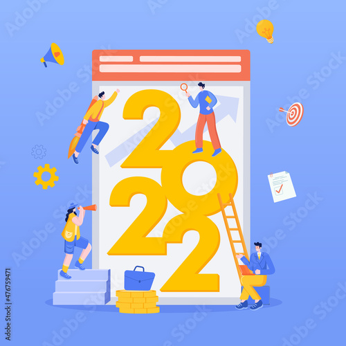 2022 business goals concept illustration