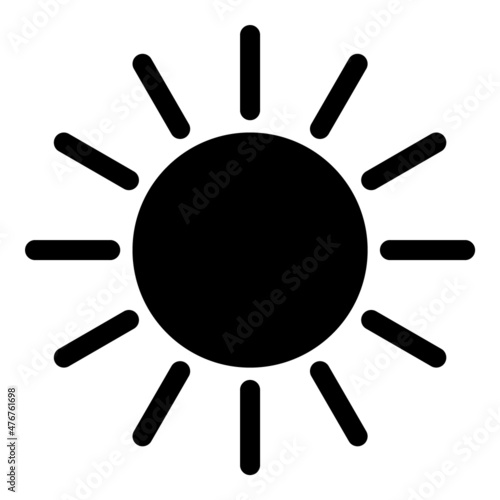 Sun Flat Icon Isolated On White Background
