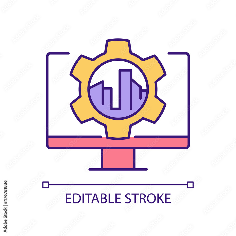 Virtual reality in urban planning RGB color icon. Software for architects. Innovative development industry. Isolated vector illustration. Simple filled line drawing. Editable stroke. Arial font used Virtual reality in urban planning RGB color icon. Software for architects. Innovative development industry. Isolated vector illustration. Simple filled line drawing. Editable stroke. Arial font used