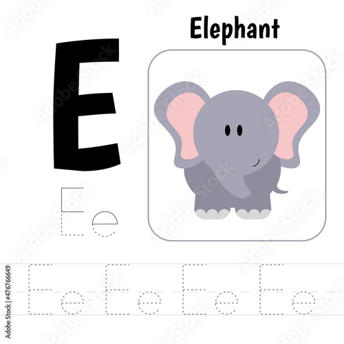 Kids alphabet prescription letter E