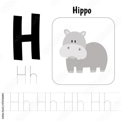 Kids alphabet prescription letter H