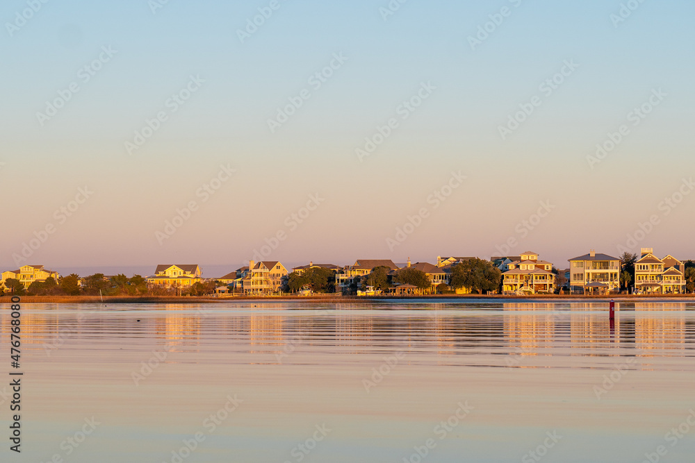 Fototapeta premium sunset over the city