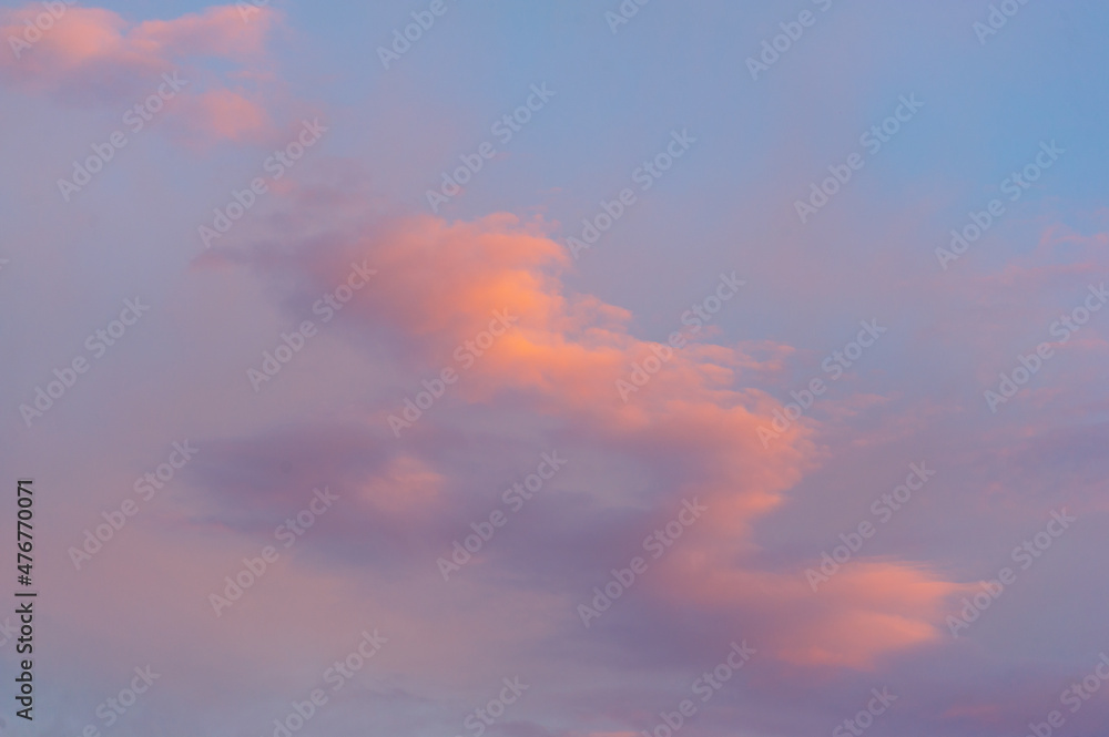 Designer Photography. Sky and clouds cumulus on a blue backgroun