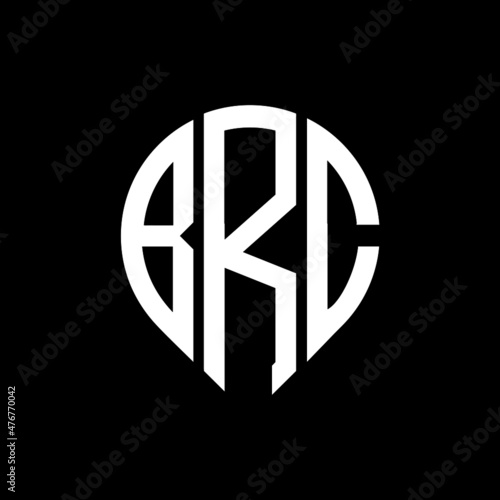 BRC letter logo design on black background. 
BRC circle letter logo design with ellipse shape.
BRC creative initials letter logo concept.BRC logo vector. 