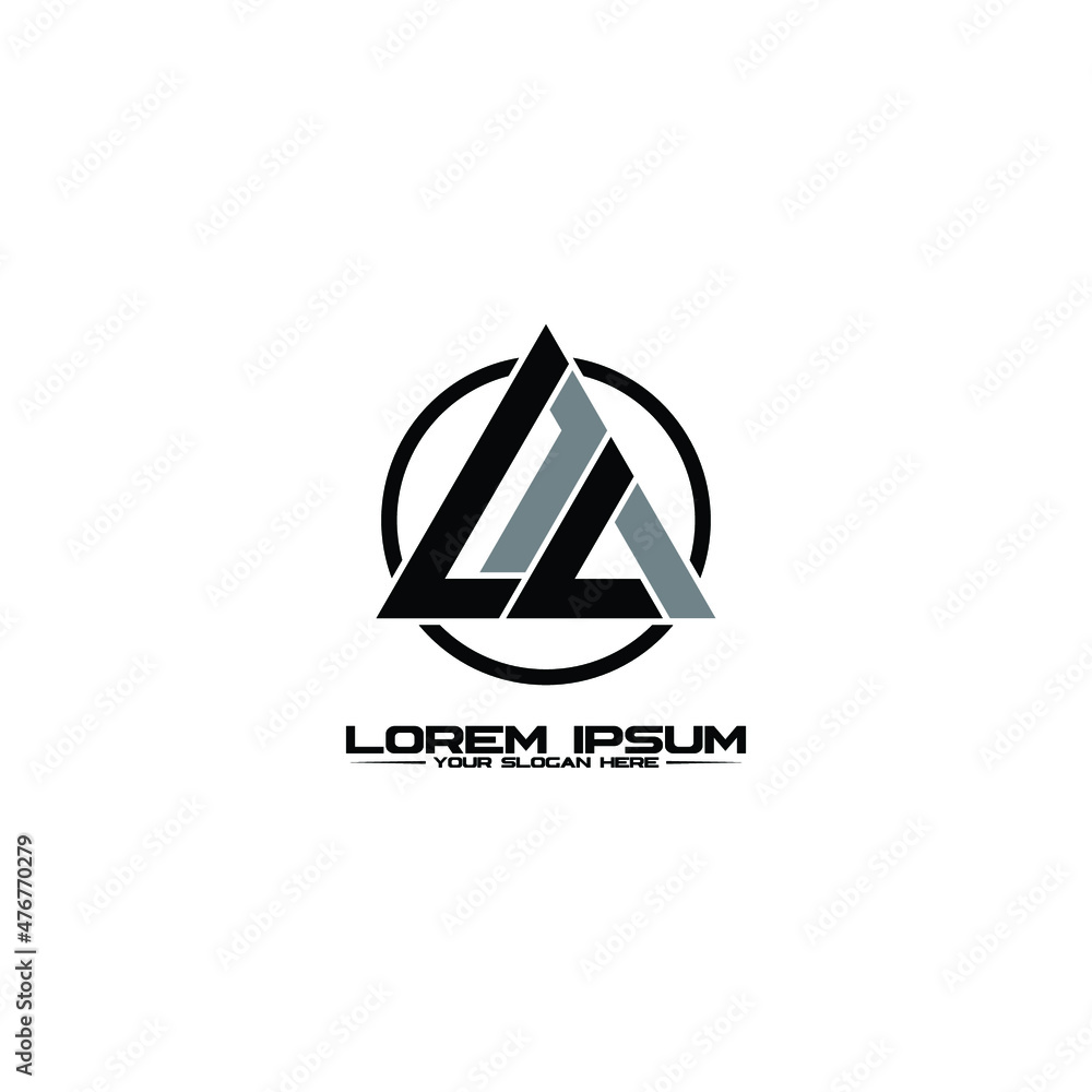 Letter LL triangle logo design vector Letter LL triangle logo design vector