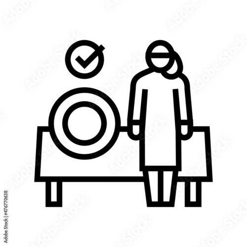 preparing meals babysitter line icon vector. preparing meals babysitter sign. isolated contour symbol black illustration