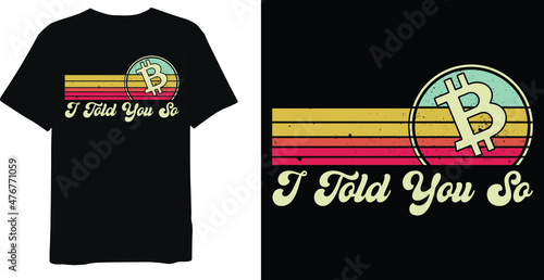 Retro Bitcoin T-shirt Design Template