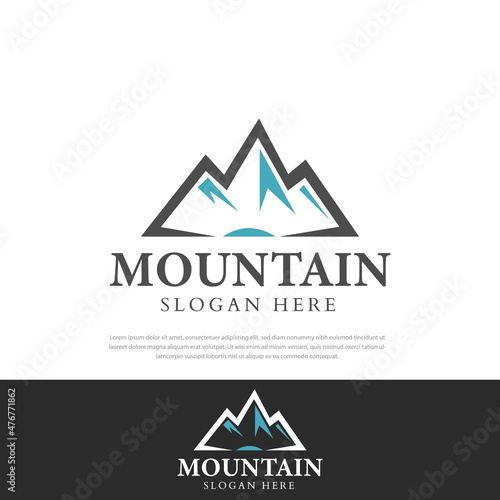 Modern iceberg design logo the highest mountain peak, symbol, icon, mountain illustration template
