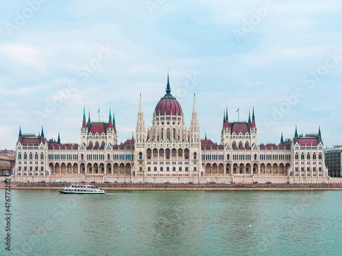 Budapest, Hungary, March 2016 - view of the beautiful Hungarian Parliament Building