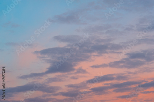 Designer Photography. Sky and clouds cumulus on a blue backgroun