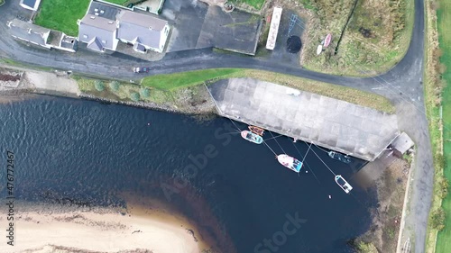 Aerial view of the village Inver in County Donegal - Ireland. photo