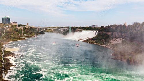 Niagara Falls International Rainbow Bridge and waterfalls, Canada