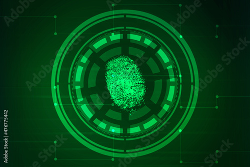 Fototapeta Naklejka Na Ścianę i Meble -  Fingerprint Scanning Technology Concept 2d Illustration
