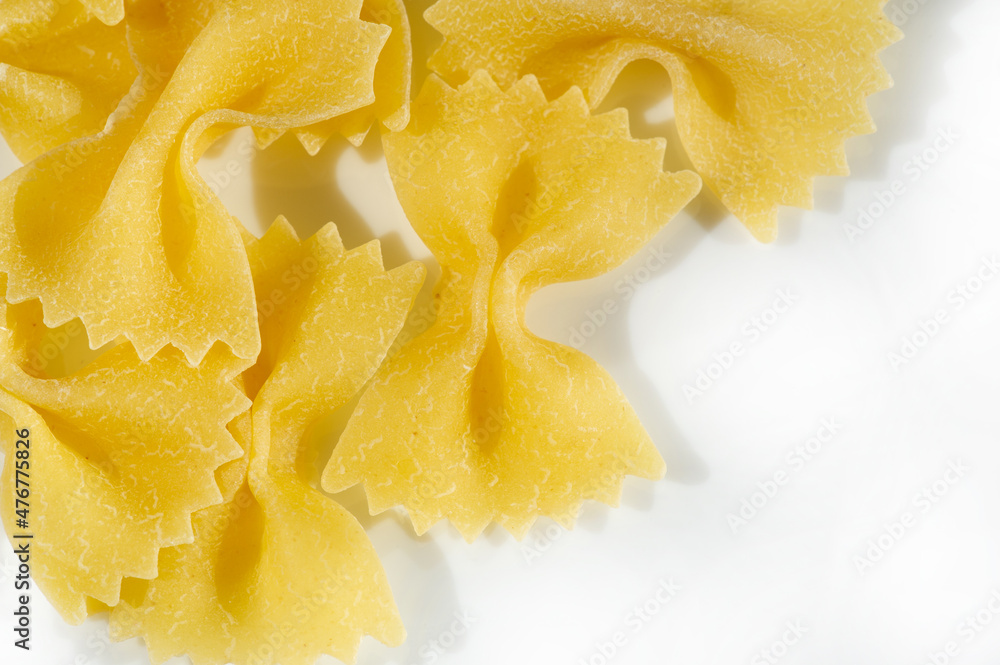 macaroni, pasta. Farfalle Italian is a type of pasta commonly known as