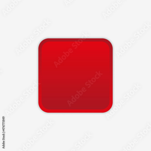 red volumetric button in neomorphism, neumorphism style. Designed for websites, mobile apps and other developers. Vector illustration