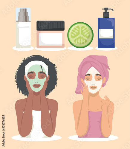 six skincare treatment icons