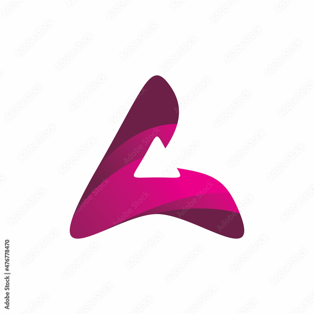 Fototapeta premium triangle arrow full color logo design