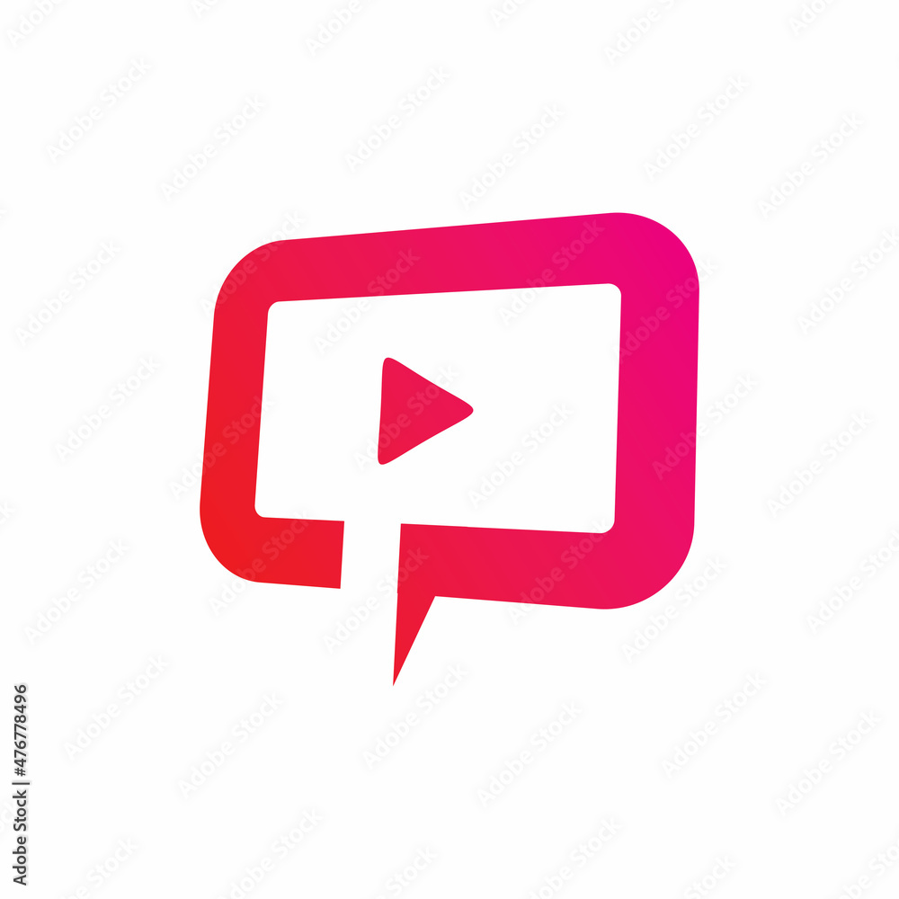 play media chat logo design play media chat logo design