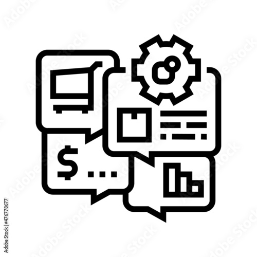 sales erp line icon vector. sales erp sign. isolated contour symbol black illustration