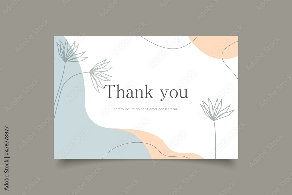 thank you card template abstract background - obrazy, fototapety, plakaty 