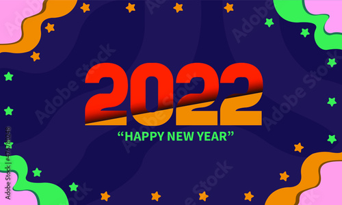 Celebration Happy New Year 2022 Deaign Vector
