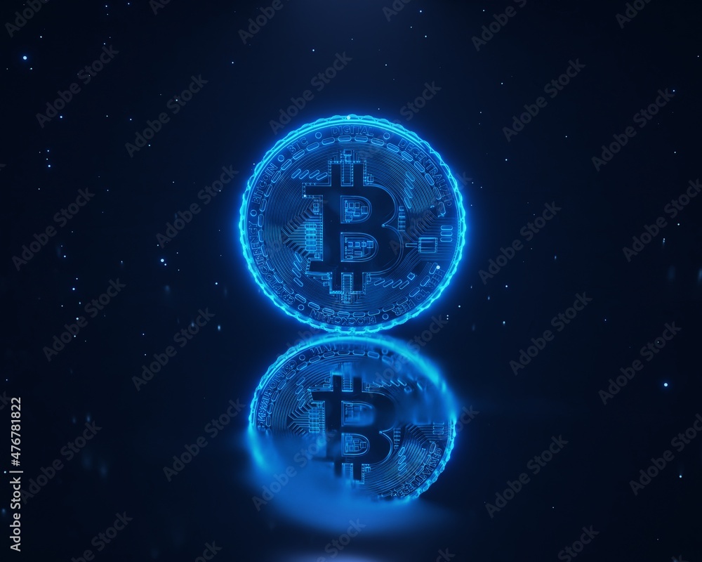 Bitcoin Scifi Art 3d Render Bitcoin Scifi Art 3d Render
