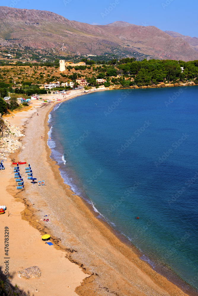 guidaloca beach  Sicilian village destination in the summer months for many tourists Castellamare del Golfo Italy
