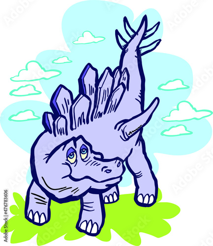 dinosaur funny toon vector illustration © de Art