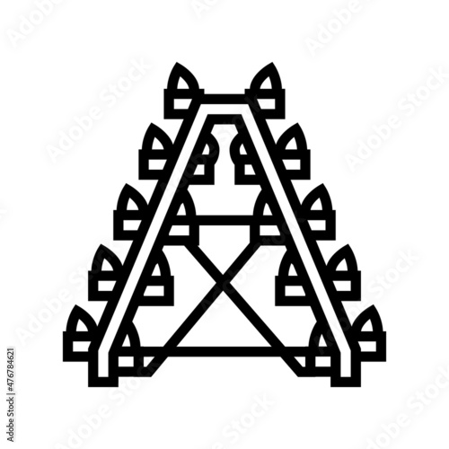 hydroponic farm machinery equipment line icon vector. hydroponic farm machinery equipment sign. isolated contour symbol black illustration