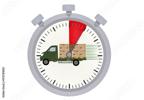 Fast delivery truck. vector illustration