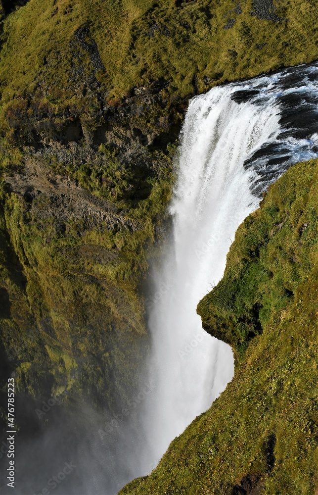 Obraz premium Skogafoss Waterfall from above