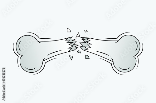 Broken Bone. Bone Fracture. Cute Dog Crack and Splint Bones. Dangerous Situation by Trauma to the Body. Vector Illustration for T Shirt Design and Other Usages.