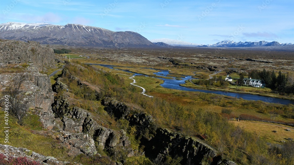Beautiful scenic view in Thinfvellir National Park Beautiful scenic view in Thinfvellir National Park