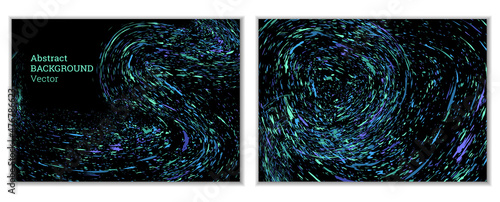 Multicolored paint splashes, smears, dust particles and debris are carried by the wind. A set of two templates. Design template for the design of banners, posters, booklets, covers, magazines. EPS 10