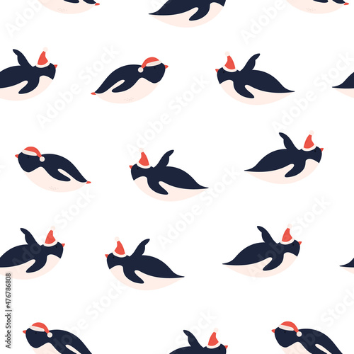 Vector set of cute penguins in different poses