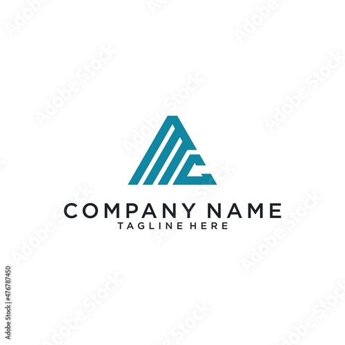 MC or CM initial letter logo design.