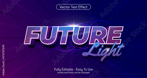 Three dimension text Future Light, editable style effect template