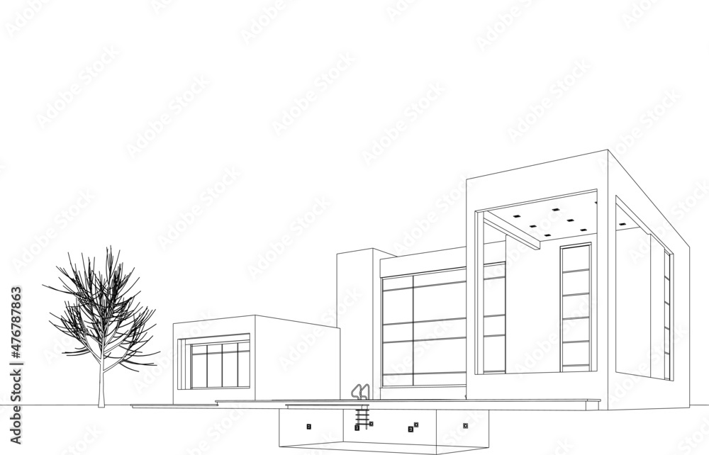 Fototapeta premium sketch of building