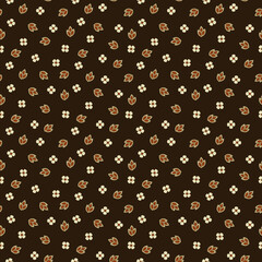 Handdoek met foto Bruin patronen Schattige bloemen vector textuur patroon  © antalogiya