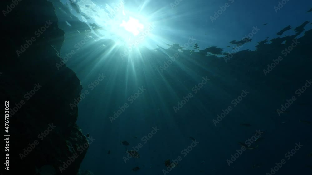 sun ray and sun beam scenery underwater waves on surface of water slow ocean scenery for backgrounds sun ray and sun beam scenery underwater waves on surface of water slow ocean scenery for backgrounds